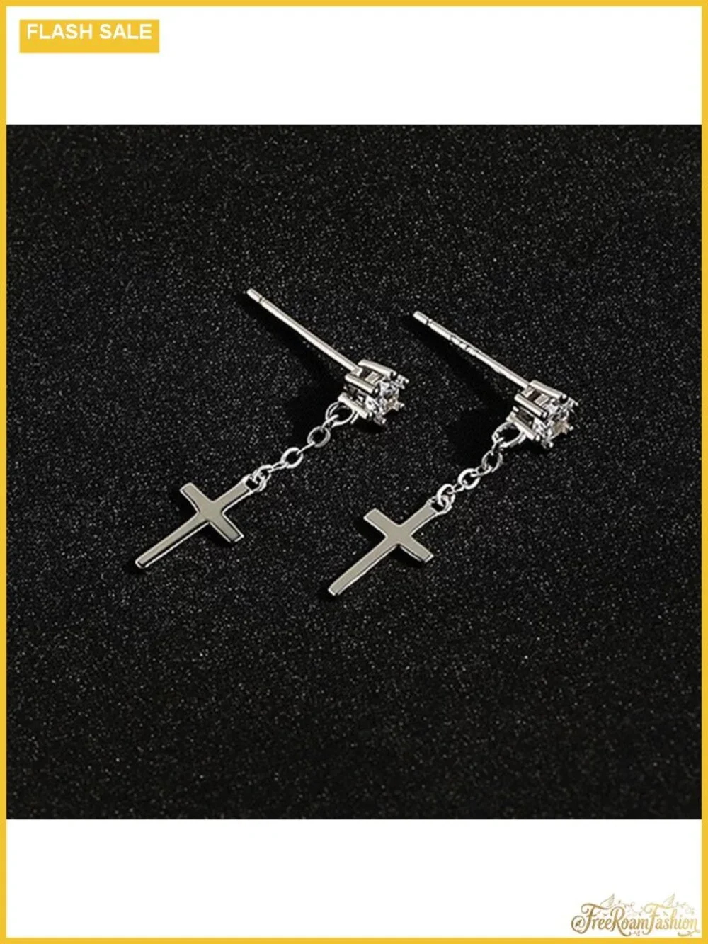 925 Sterling Silver 14K Gold Plated Cross Hoop Dangle Earrings for Women Mother